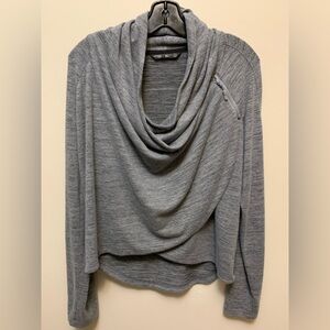 LEVELWEAR Cozy Gray Wrap Style Women's Sweater